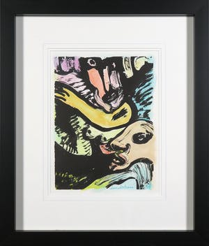 Bengt Lindstrom - Handgekleurde litho - Ingelijst kopen? Bied vanaf 1!