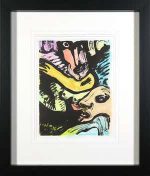 Bengt Lindstrom - Handgekleurde litho - Ingelijst verkocht voor € 1!