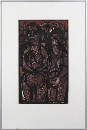 Fon Klement - Houtsnede, De dochters van Lot - Ingelijst kopen? Bied vanaf 100!