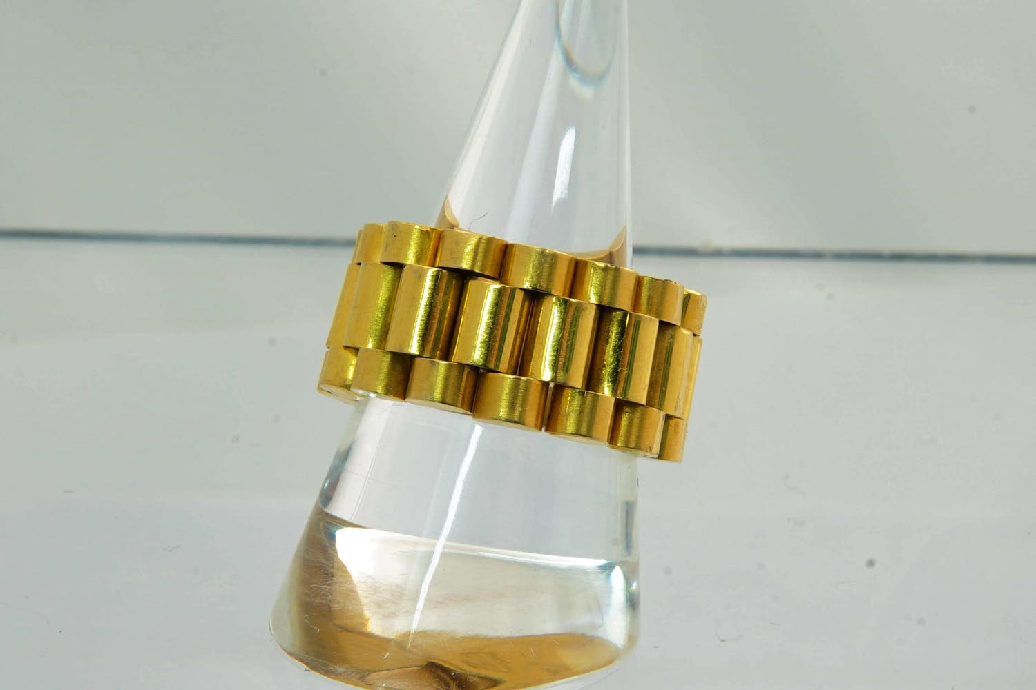 8-  Groot model - massief - 18Krt geel gouden stijl schakel ring kopen? Bied vanaf 640!