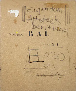 Niet of onleesbaar gesigneerd - Gemengde techniek op paneel, Zonder titel kopen? Bied vanaf 1!