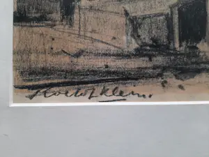 Roelof Klein - Houtskool tekening, boerderij. kopen? Bied vanaf 45!