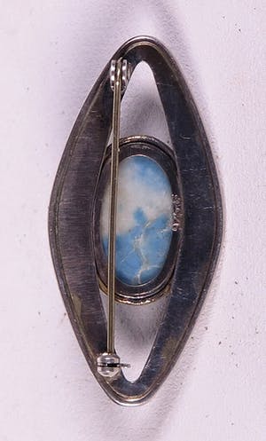 Zilveren broche met turquoise steen, eerste gehalte zilver. kopen? Bied vanaf 1!