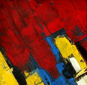 Pieter de Haard - olieverf op papier - abstracte compositie verkocht voor € 79!