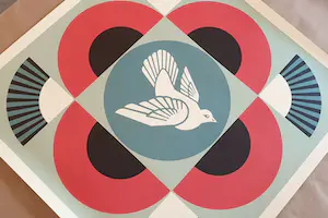 Shepard Fairey - GEOMETRIC DOVE -RED- SIGNED OFFSET LITHOGRAPH kopen? Bied vanaf 1!