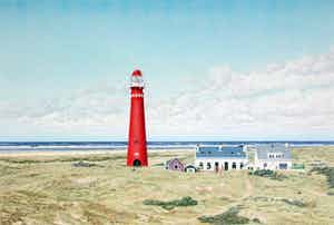 Frans Room - zeefdruk vuurtoren – Schiermonnikoog – Noordertoren - FR0028 verkocht voor € 35!