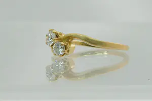 73 - Chique 20 Krt geel gouden slag-ring met ca 0.50 ct briljant - klein model kopen? Bied vanaf 380!