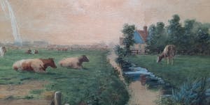 Jacob Oudes - Koeien in Noord Hollands Landschap - aquarel - ingelijst - 21911 kopen? Bied vanaf 75!
