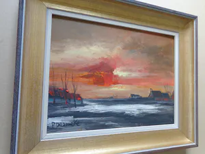 Paul Permeke - EXPRESSIONISME / LANDSCHAP / OLIEVERF PANEEL / 42x52cm / KADER / SIG kopen? Bied vanaf 275!