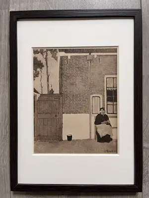 Jan Mankes - Originele Heliogravure Breiend Vrouwtje 1923 kopen? Bied vanaf 135!