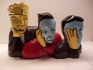 Herman Brood - Sculptuur HOREN ZIEN en ZWIJGEN ZEER GROOT--35 CM BREED!!!! kopen? Bied vanaf 299!