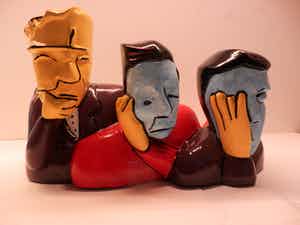 Herman Brood - Sculptuur HOREN ZIEN en ZWIJGEN ZEER GROOT--35 CM BREED!!!! verkocht voor € 299!