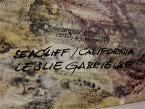Leslie Gabrielse - GROOT! - Geweldige gemengde Techniek Collage "Sea Cliff California" gesign kopen? Bied vanaf 10!