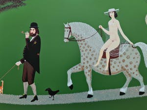 Willem Westbroek - Walking the cat ' Portait of the mayor André van der Louw met naakte vrouw kopen? Bied vanaf 50!