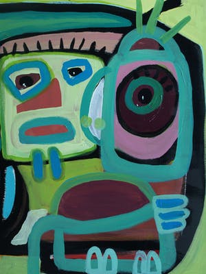 Jasper Banen - Acrylverf op doek , “Maskers” – 2010 kopen? Bied vanaf 275!
