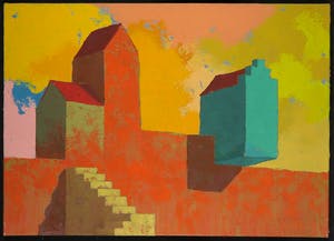 Leo van den Herik - Acryl op doek, De blauwe kamer kopen? Bied vanaf 1!