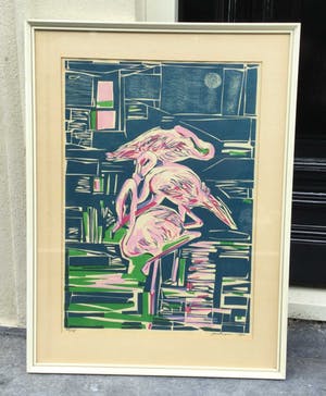 Niet of onleesbaar gesigneerd - C776 - Flamingo's kopen? Bied vanaf 10!