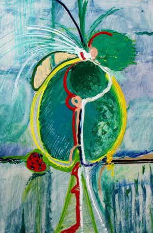 Miriam Slaats - Gemengde techniek: Schrik verkocht voor € 150!