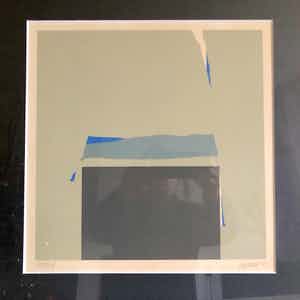 Hans Landsaat - Geometrisch compositie - Zeefdruk, Ingelijst verkocht voor € 55!