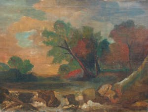 Niet of onleesbaar gesigneerd - Olieverf op doek , Bergense School? , “Landschap“ kopen? Bied vanaf 1!