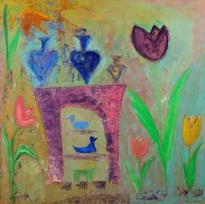 Lia van Leeuwen - Olieverf op paneel, Zonder Titel VI - Ingelijst kopen? Bied vanaf 60!