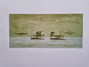 Mart Kempers - Kleuren litho- oestervissen atlantische kust - 1980 - beperkte oplage 16/50 verkauft für € 35!