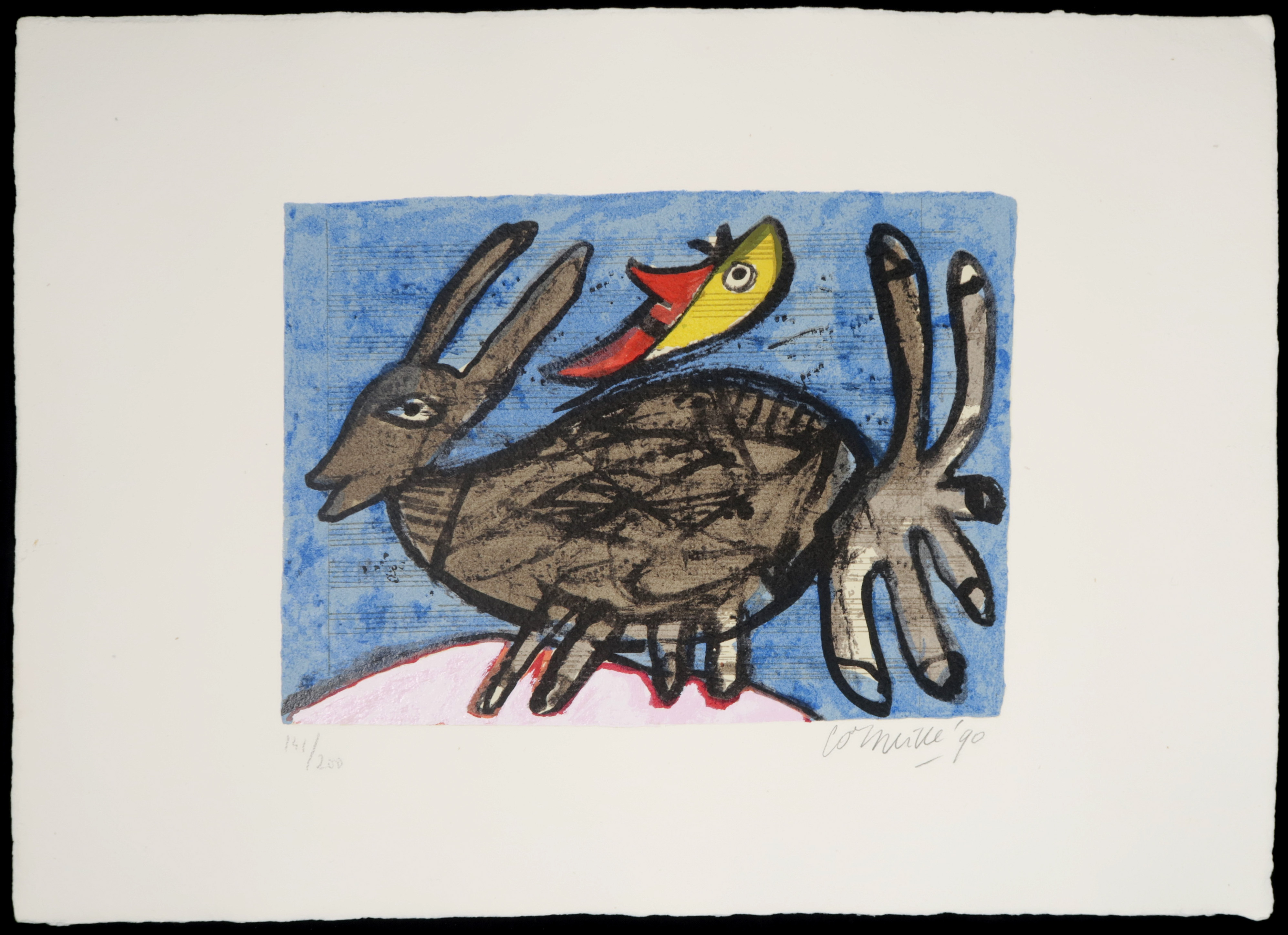 Corneille - Zeefdruk, Konijn op muziekpapier kopen? Bied vanaf 120!