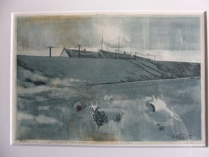 Theo Ros - Ets, Titel, "Schapenkudde". kopen? Bied vanaf 25!