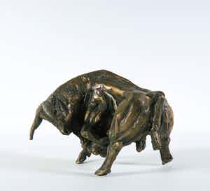 Jos Dirix - Brons, Aanvallende stier verkocht voor € 600!