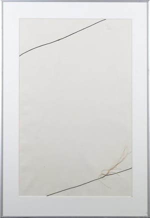 Marijke de Goey - Lijnencompositie van touw op/achter papier (drieluik) - Ingelijst kopen? Bied vanaf 100!