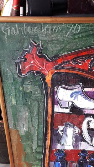 Adrian Stahlecker - kleurrijk olieverf groot formaat kopen? Bied vanaf 60!