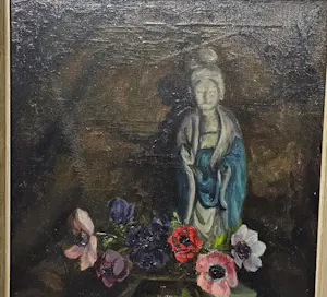 Maria Pekarek - stilleven met Geisha en bloemen in vaas kopen? Bied vanaf 65!