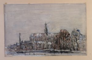 Antoon Markus - Spaarne met Sint Bavokerk in de winter (Haarlem) kopen? Bied vanaf 135!