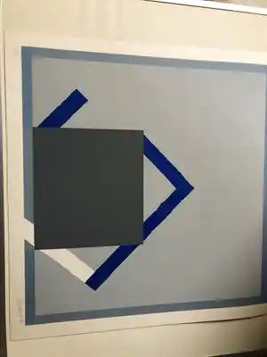 Hans Landsaat - Grijs vierkant verkocht voor € 40!