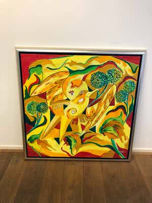 Maartje Wijngaarden - Schilderij met mooie elementen verkocht voor € 120!