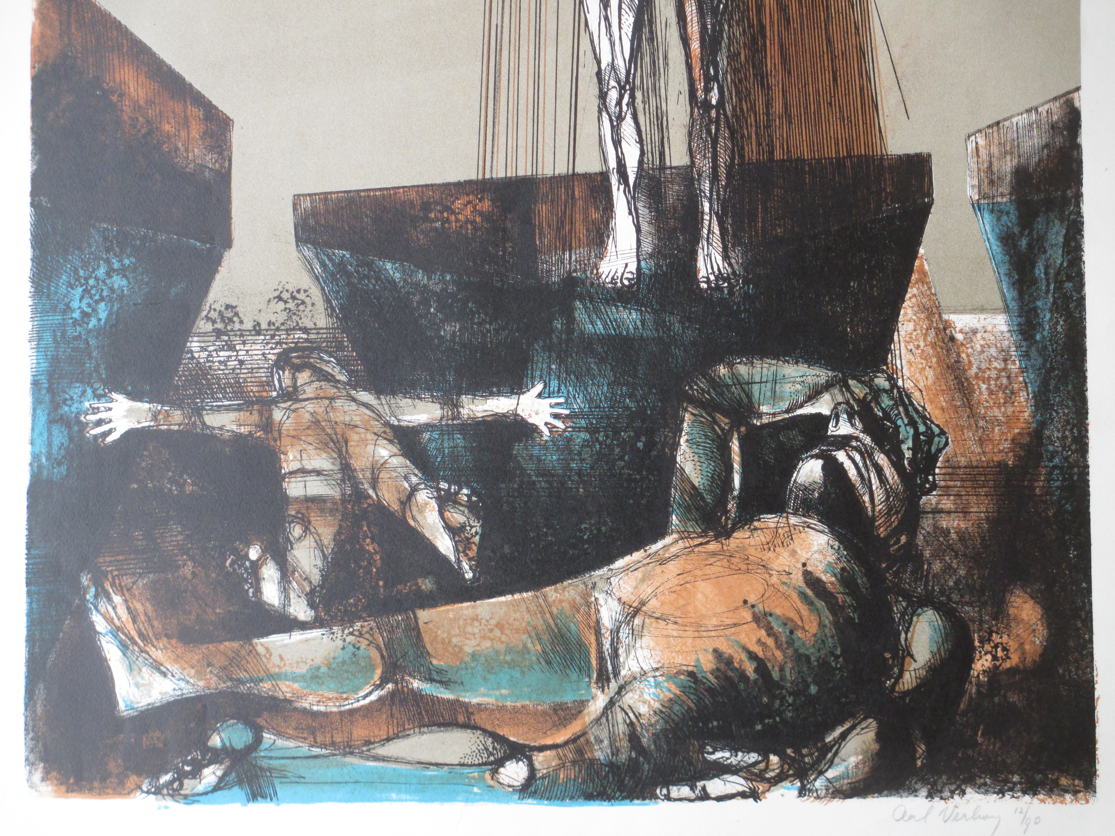 Aat Verhoog - De Gevallenen - Kleurenlitho kopen? Bied vanaf 35!