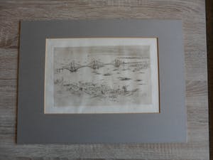 William Walcot - Ets. "The Fleet at Scapa Flow". kopen? Bied vanaf 20!