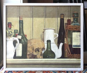 Jan Engelberts - C3805-21 - Stilleven met flessen en schedel kopen? Bied vanaf 150!