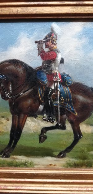 Hermanus Willem Koekkoek - Pruisische kurassier met verrekijker kopen? Bied vanaf 1350!