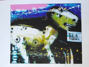 Herman Brood - Herman Brood: Handgesigneerde grote zeefdruk: Nightride verkocht voor € 160!