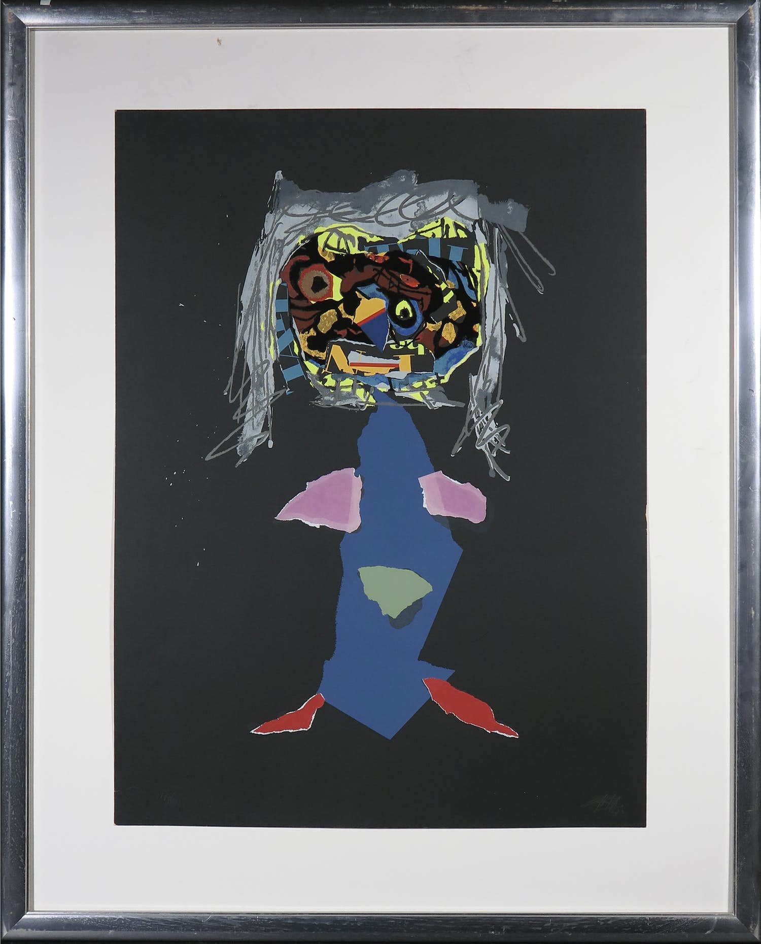 Antonio Saura - Zeefdruk, Dama II - Ingelijst kopen? Bied vanaf 50!