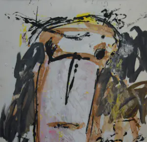 Leo de Jong - Expressionistisch figuur in gemengde techniek. kopen? Bied vanaf 75!