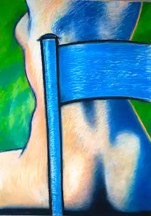 Wil van Slogteren - Zonder titel V - zittend naakt - groot schilderij vendu pour 150€ !