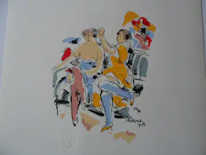 Nic Jonk - Zeefdruk, titel, Twee vriendinnen, Limited Edition. kopen? Bied vanaf 40!