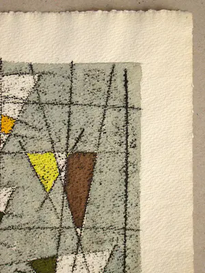 Jean Leppien - Trois cales suspendus - 1955 - Houtsnede met handkleuring - Handgesigneerd kopen? Bied vanaf 250!