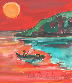 Ruth Underberg - Angler in der Bucht von Sizilien-Italien kopen? Bied vanaf 89!