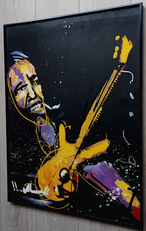 Herman Brood - De bassist, zeefdruk (netjes ingelijst) kopen? Bied vanaf 350!