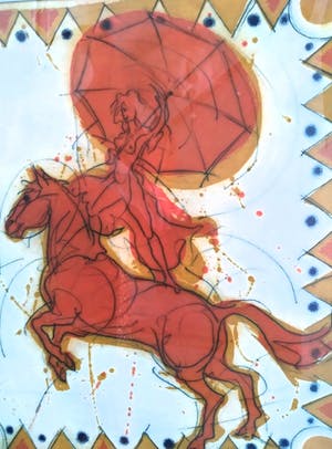 Ronald Tolman - (1948, Amsterdam), bruisende voorstelling in vrolijke kleuren kopen? Bied vanaf 125!