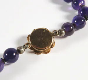 Amethist collier met 14 kt. witgouden ring bezet met diamant en amethist kopen? Bied vanaf 300!