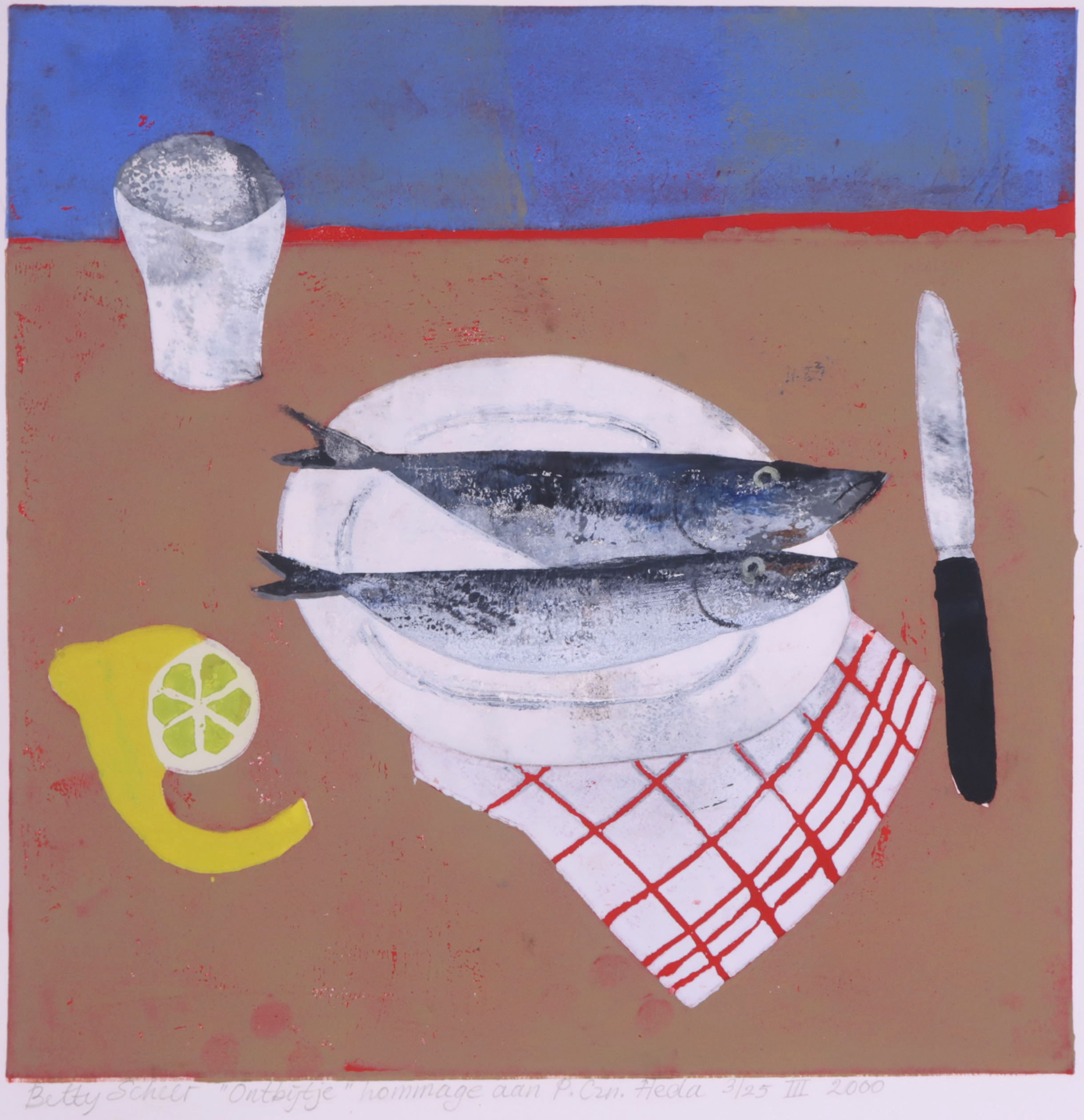 Betty Scheer - Zeefdruk, ''Ontbijtje'' Hommage and P. Czn. Heda kopen? Bied vanaf 35!